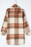 Pocketed Plaid Collared Neck Shacket - Trendsi - Flyclothing LLC