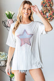 Heimish Full Size Star Patch Short Sleeve T-Shirt - Trendsi
