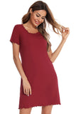 Round Neck Short Sleeve Lounge Dress - Trendsi