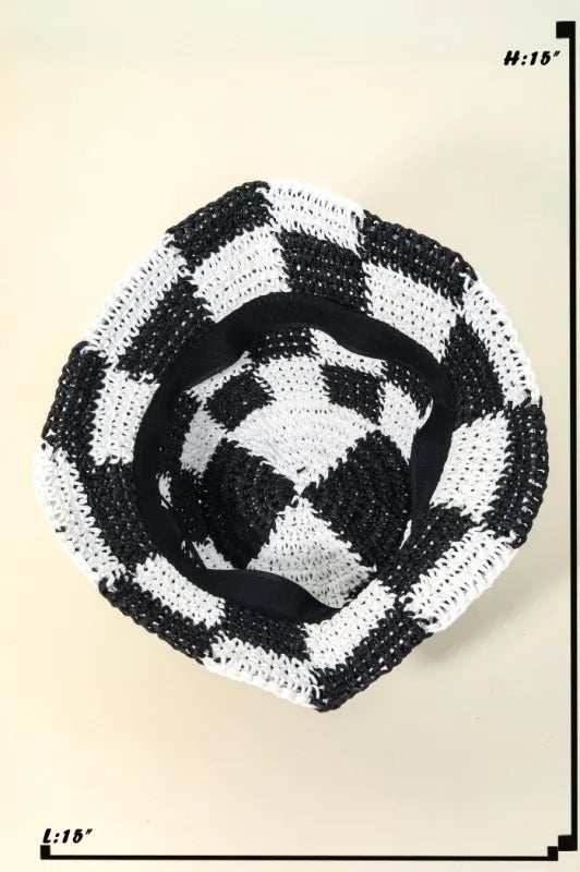 Fame Checkered Pattern Knit Bucket Hat - Trendsi - Flyclothing LLC