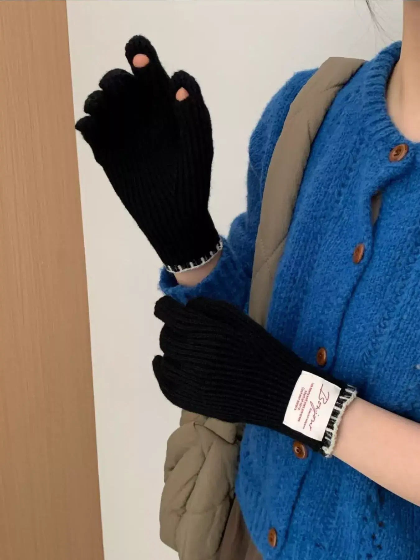 Ribbed Knit Gloves - Trendsi - Flyclothing LLC