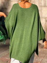 Ribbed Hem V-Neck Sweater - Trendsi - Flyclothing LLC