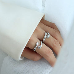 Titanium Steel Hug Bypass Ring Trendsi