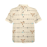 Baha Ranch Barbwire Aztec Hawaiian Shirt Made in America - Baha Ranch Western Wear - Flyclothing LLC