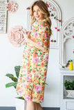 Heimish Full Size Half Sleeve Multi Color Floral Open Cardigan Plus Size - Trendsi - Flyclothing LLC