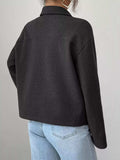 Casual Zip-Up Long Sleeve Jacket - Trendsi - Flyclothing LLC