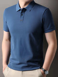 Men's Plus Size Button Detail Short Sleeve Polo - Trendsi - Flyclothing LLC