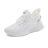 Mesh Lace-Up Platform Athletic Shoes - Trendsi