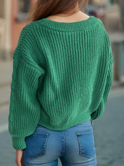 Tied Dropped Shoulder Long Sleeve Cardigan - Trendsi