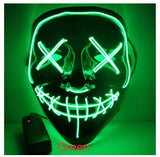 Black V Halloween Horror Glowing Mask