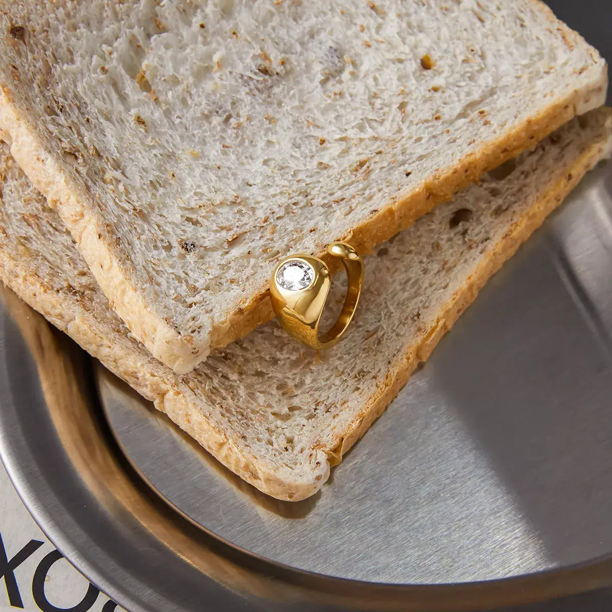 18K Gold-Plated Rhinestone Open Ring - Trendsi - Flyclothing LLC