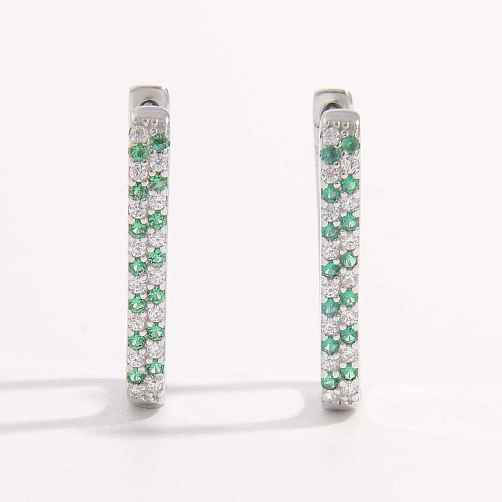 925 Sterling Silver Inlaid Zircon Earrings - Trendsi - Flyclothing LLC