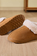 Faux Fur Round Toe Platform Slippers - Trendsi - Flyclothing LLC