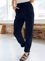 Drawstring Pants with Pockets - Trendsi