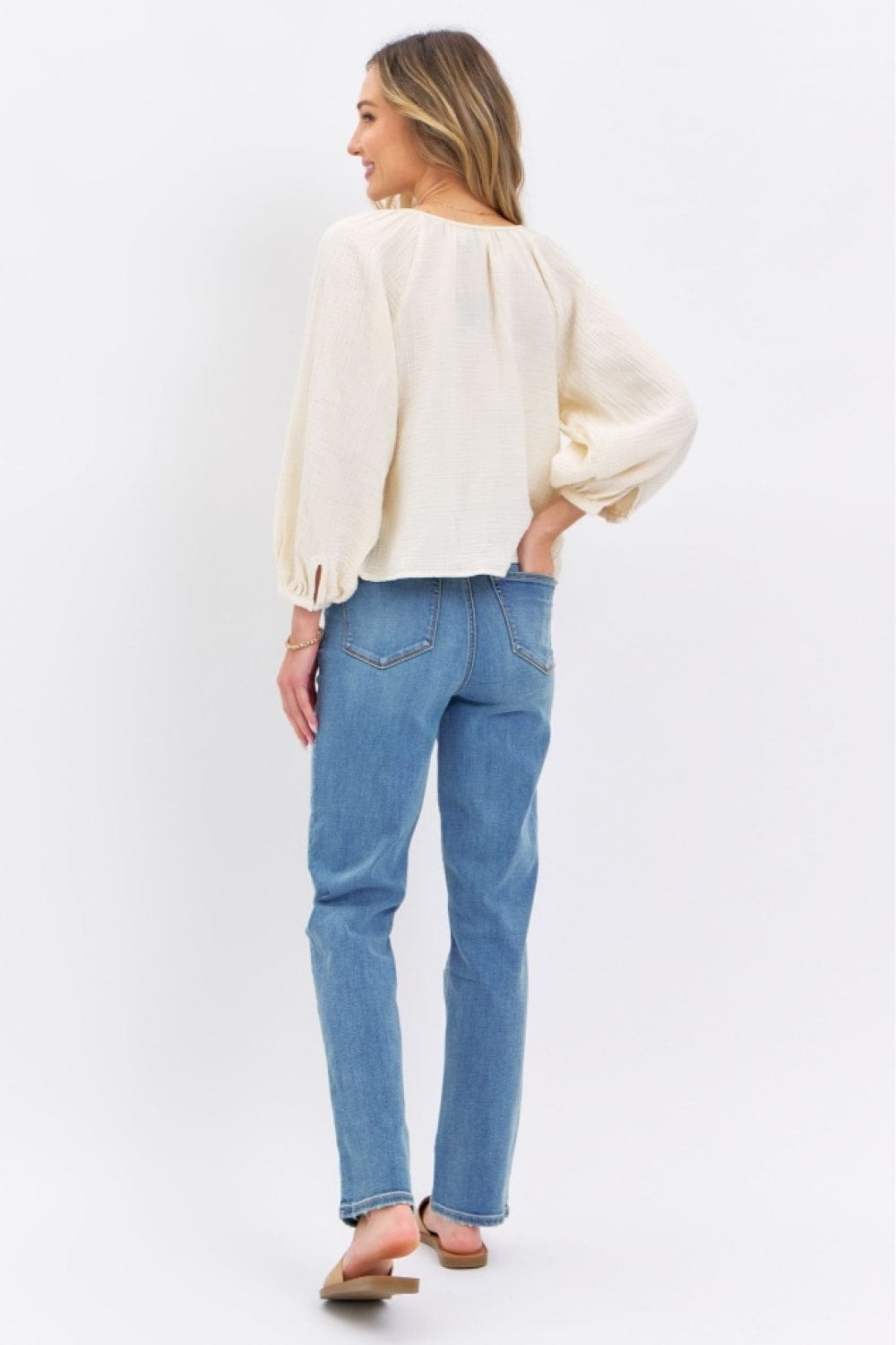 Judy Blue Full Size High Waist Straight Jeans - Trendsi