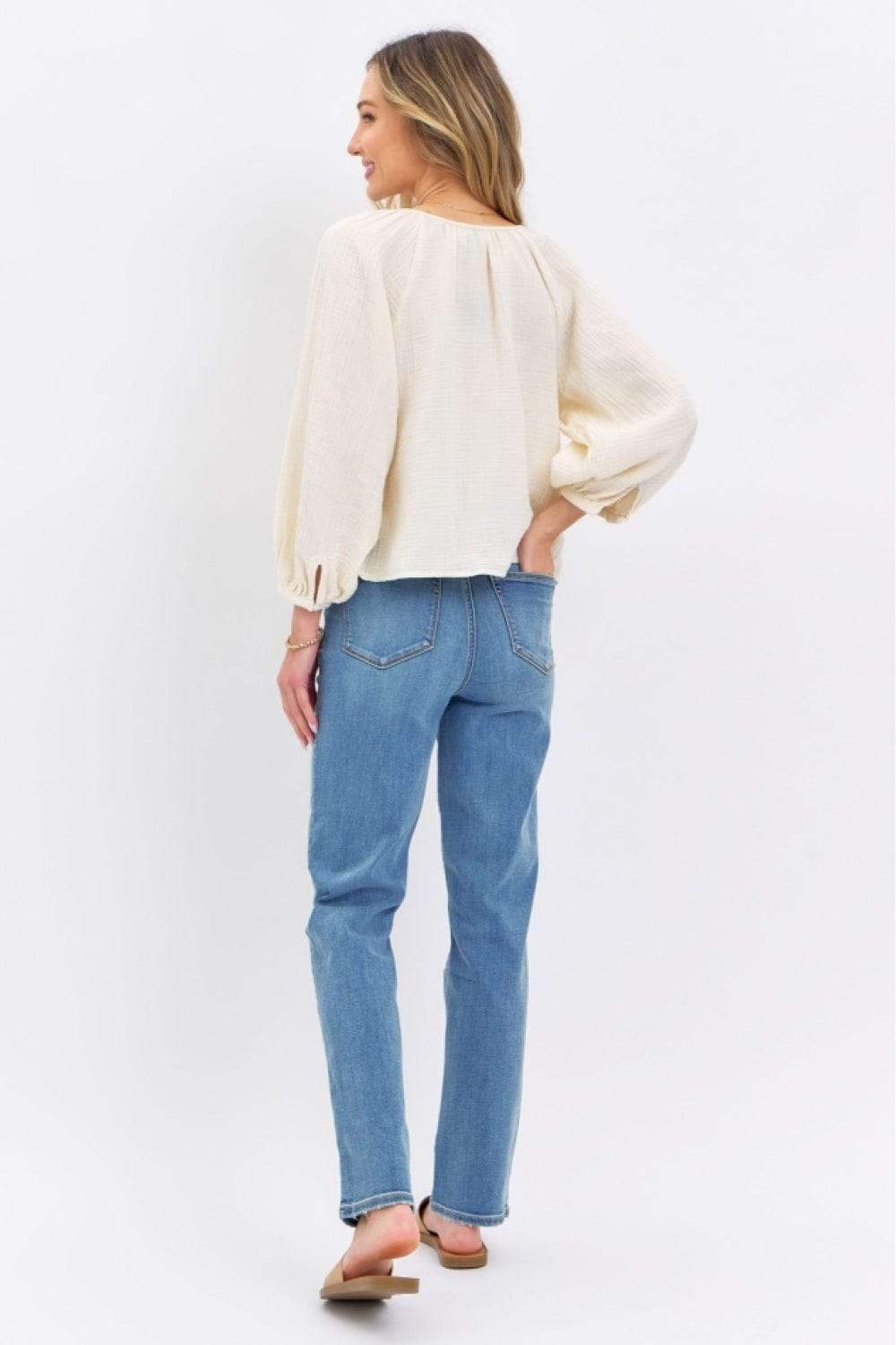 Judy Blue Full Size High Waist Straight Jeans - Trendsi - Flyclothing LLC