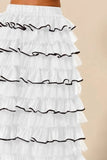SO ME Layered Ruffled Tulle Maxi Skirt - Trendsi
