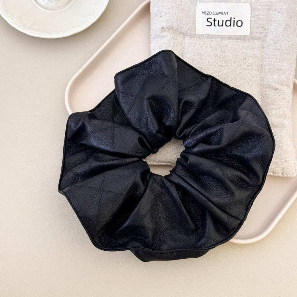 3-Piece PU Leather Elastic Hair Scrunchy - Trendsi - Flyclothing LLC