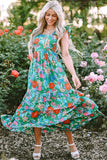 Tiered Ruffled Printed Sleeveless Dress - Trendsi - Flyclothing LLC