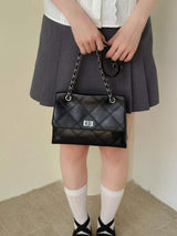 Quilted Chain Shoulder Bag - Trendsi - Flyclothing LLC