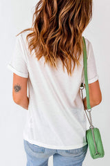 Letter Graphic Round Neck Short Sleeve T-Shirt - Trendsi - Flyclothing LLC