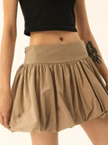 Ruched Bubble Hem Mini Skirt - Trendsi