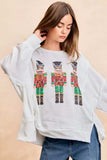 BiBi Christmas Sequin Nutcrackers Embroidery Sweatshirt - Trendsi - Flyclothing LLC