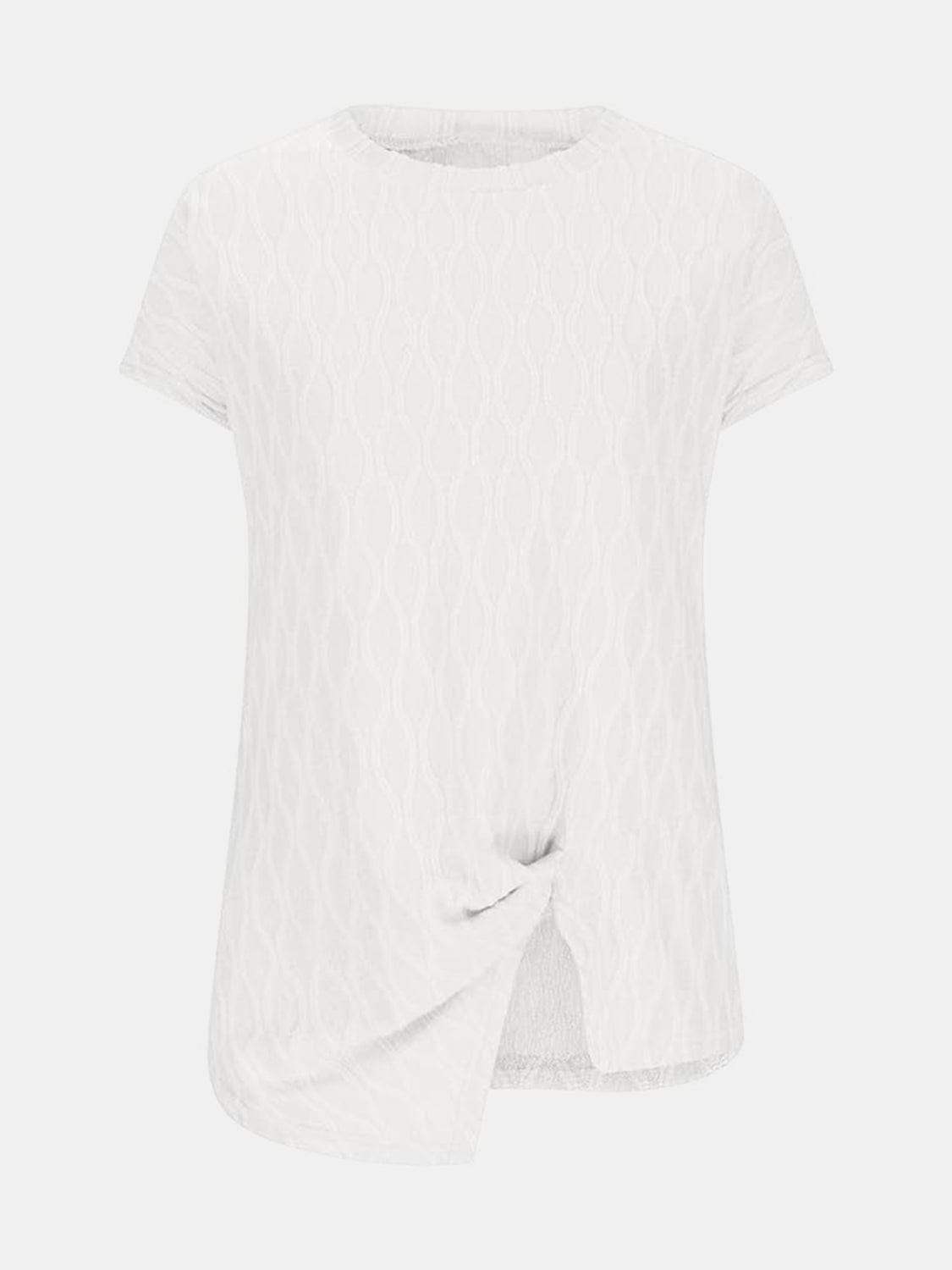 Full Size Round Neck Short Sleeve T-Shirt - Trendsi - Flyclothing LLC