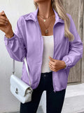 Pocketed Zip Up Long Sleeve Jacket - Trendsi - Flyclothing LLC