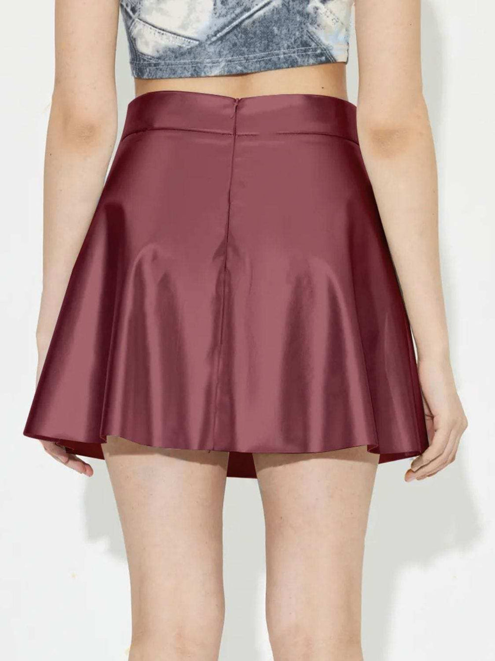 Ruched Mini Skirt with Zipper - Trendsi - Flyclothing LLC