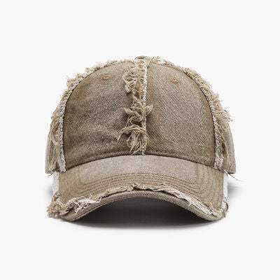 Raw Hem Cotton Baseball Cap - Trendsi - Flyclothing LLC