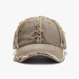 Raw Hem Cotton Baseball Cap - Trendsi - Flyclothing LLC