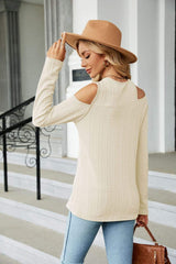 Dropped Shoulder Long Sleeve Blouse - Trendsi - Flyclothing LLC