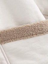 Fuzzy Collared Neck Long Sleeve Jacket - Trendsi - Flyclothing LLC