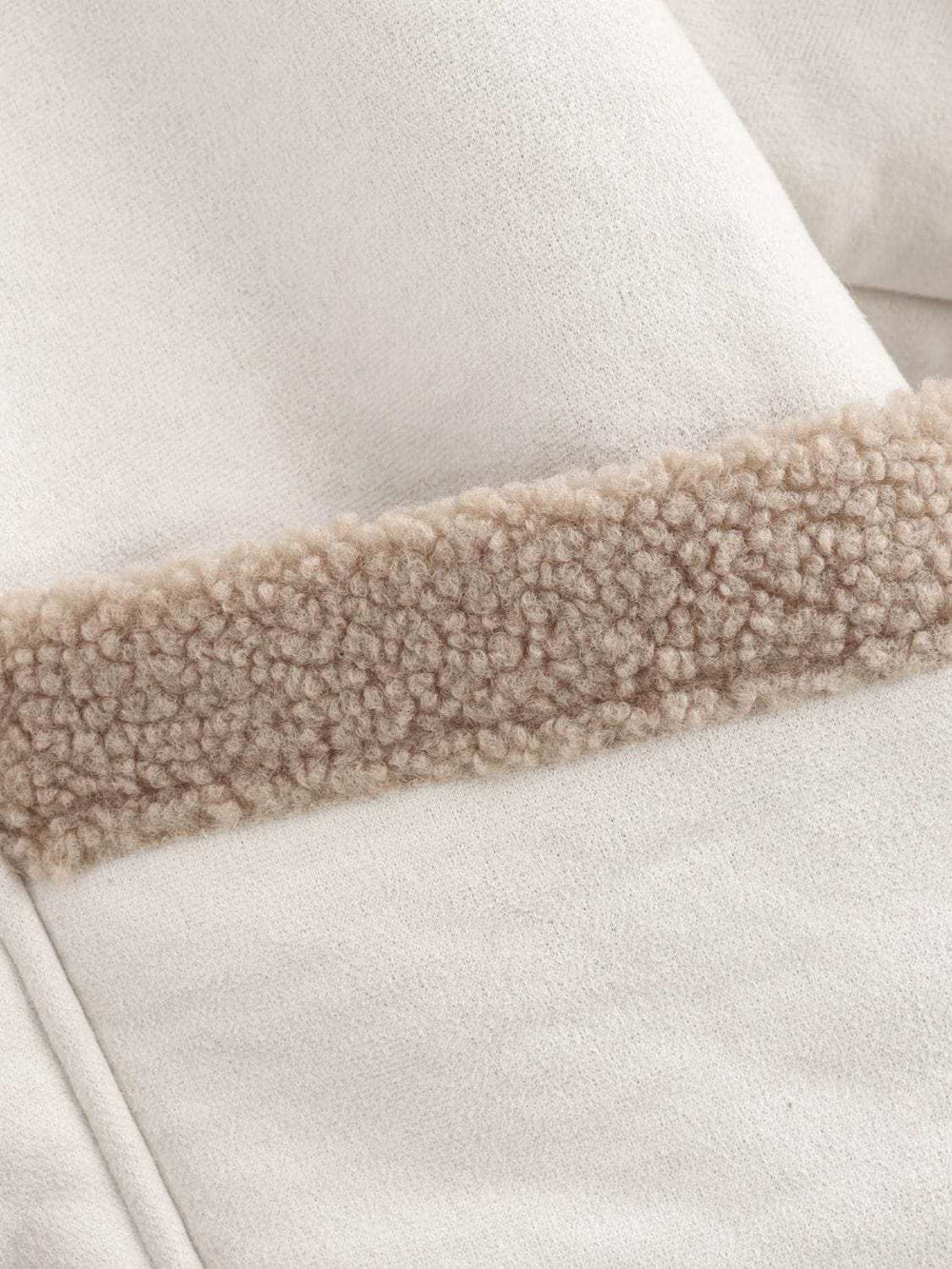 Fuzzy Collared Neck Long Sleeve Jacket - Trendsi - Flyclothing LLC