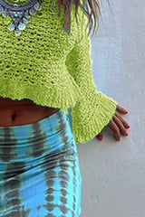 Round Neck Long Sleeve Knit Cover Up - Trendsi - Flyclothing LLC