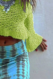 Round Neck Long Sleeve Knit Cover Up - Trendsi - Flyclothing LLC