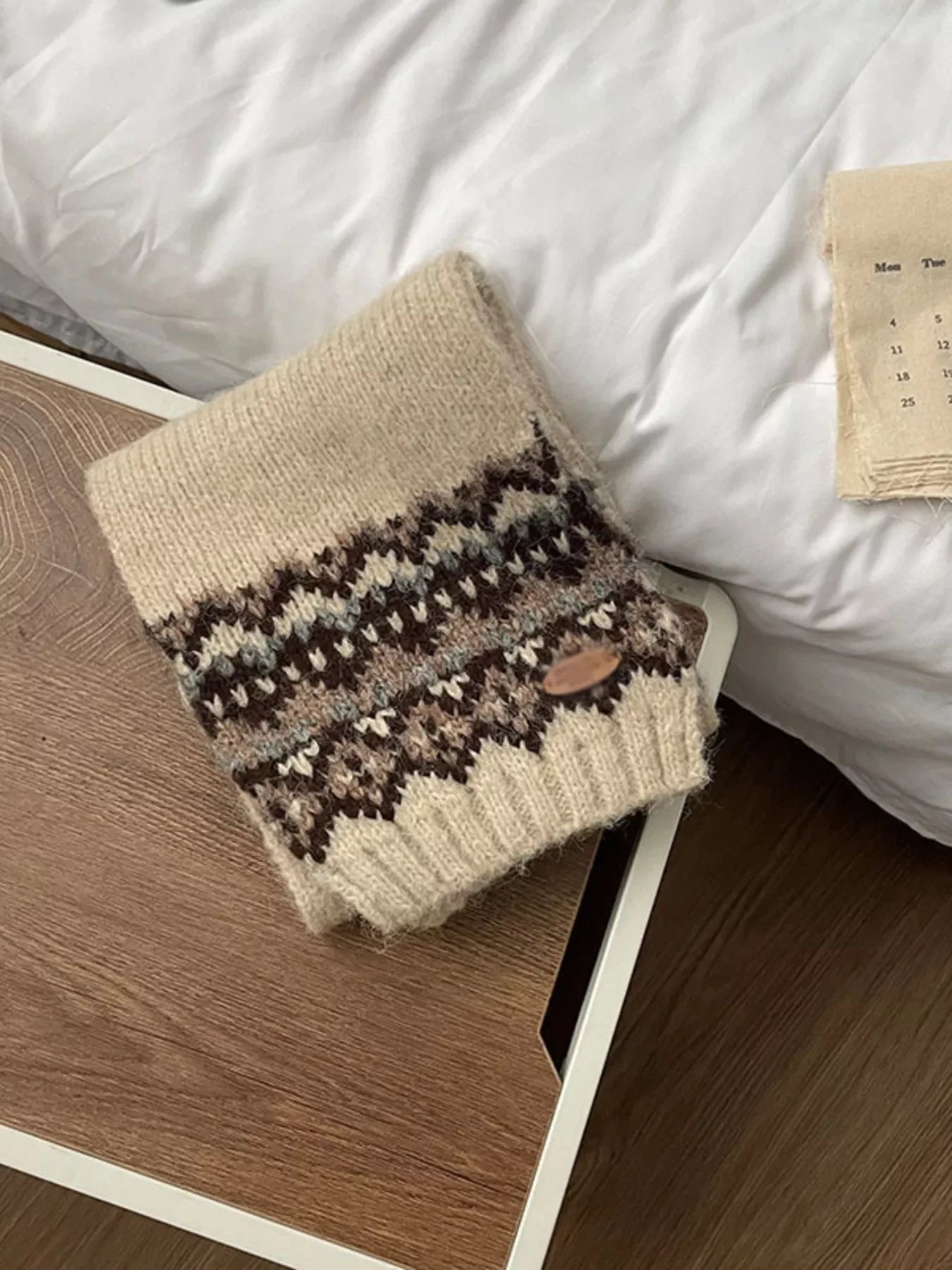 Nordic Pattern Knitted Winter Scarf - Trendsi - Flyclothing LLC