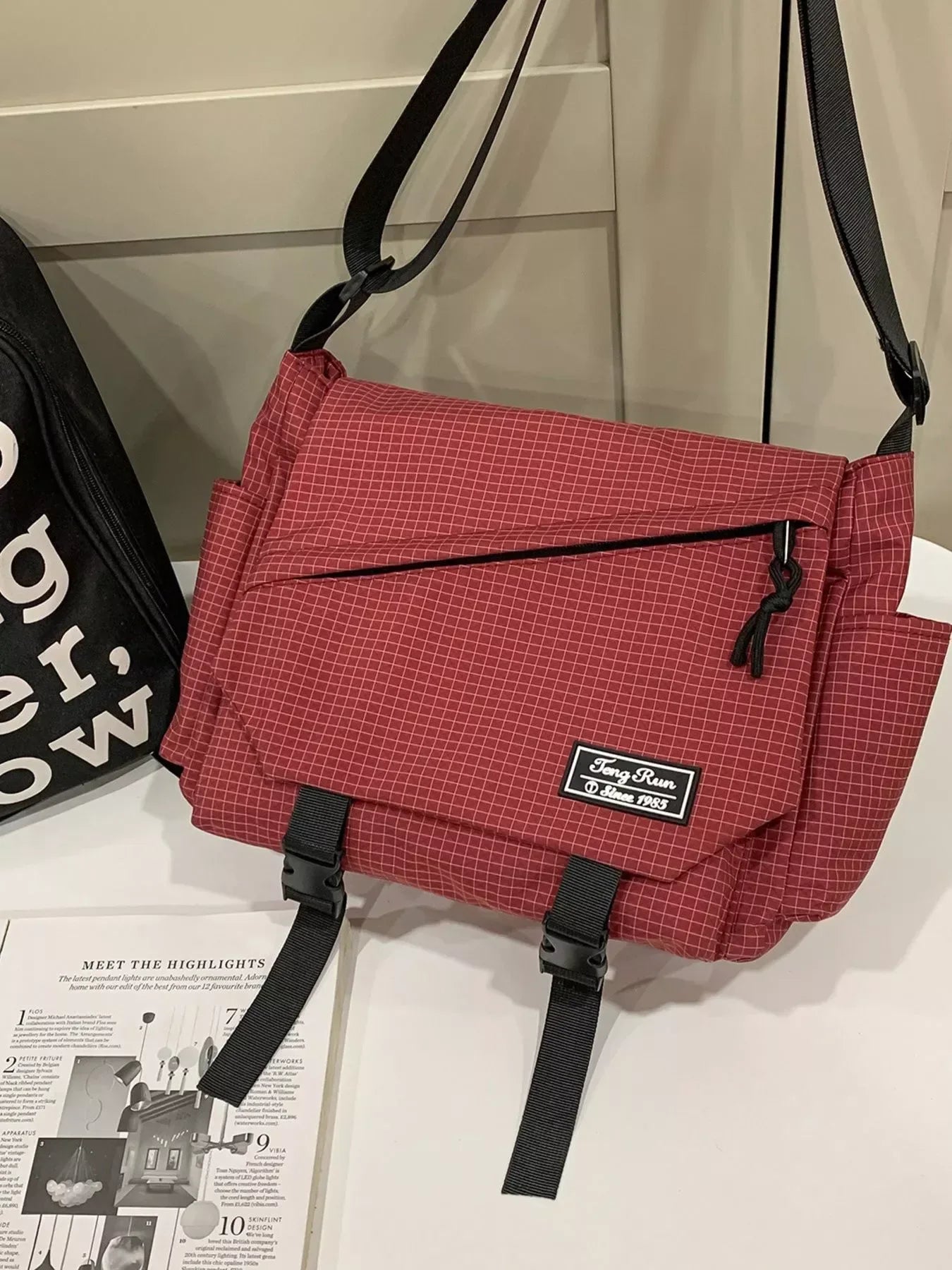 Plaid Buckle Flap Crossbody Bag - Trendsi - Flyclothing LLC