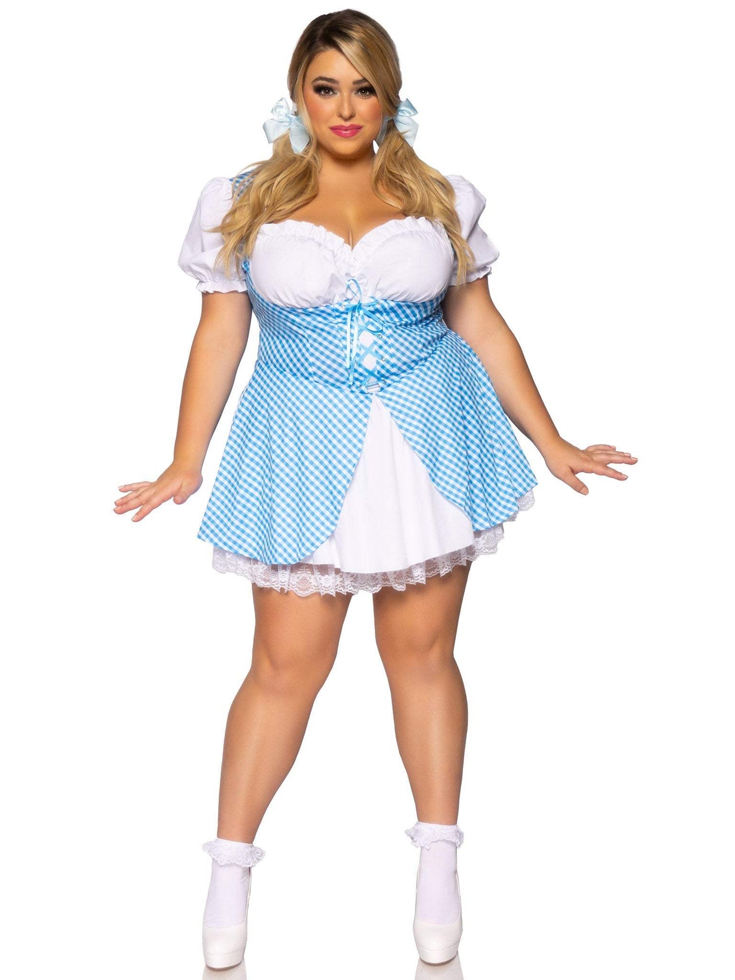 Gingham Dress With Split Skirt