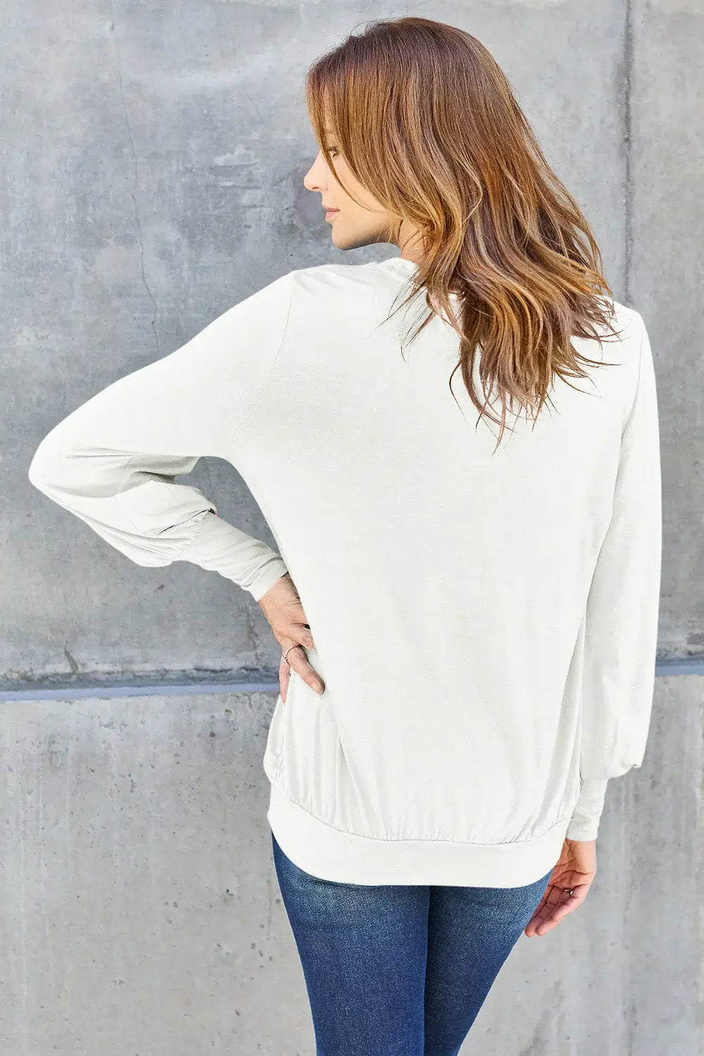 Basic Bae Full Size V-Neck Lantern Sleeve Top - ShopBasicbae - Flyclothing LLC
