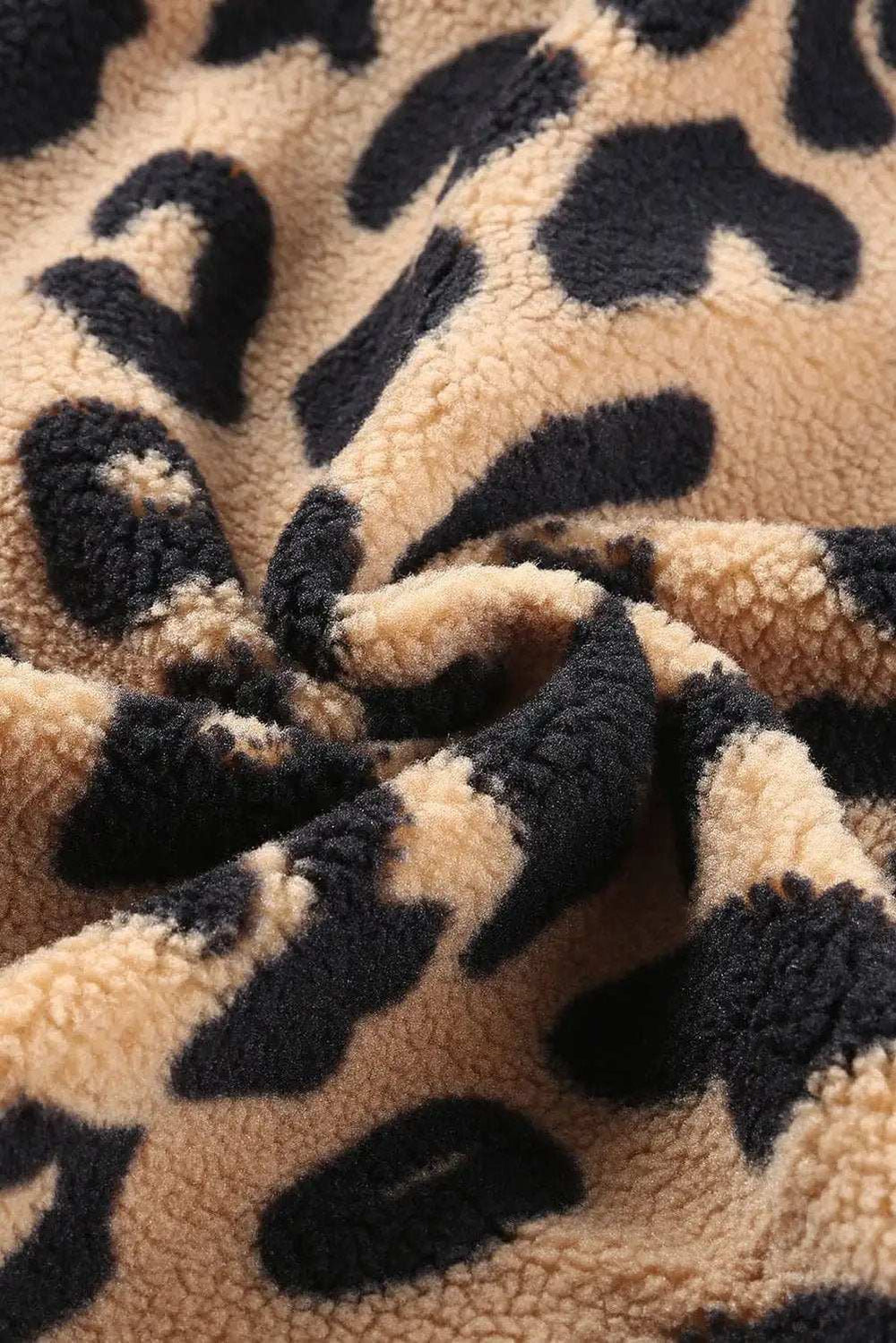 Leopard Button Up Long Sleeve Jacket - Trendsi - Flyclothing LLC