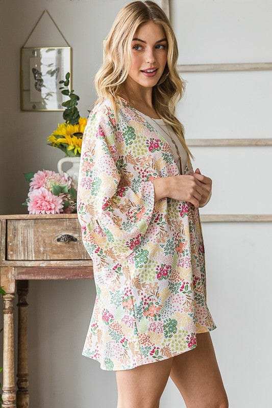 Heimish Full Size Multi Color Floral Open Cardigan Plus Size - Trendsi - Flyclothing LLC