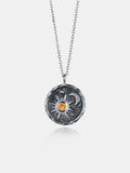 Alloy Inlaid Zircon Sun & Moon Necklace - Trendsi