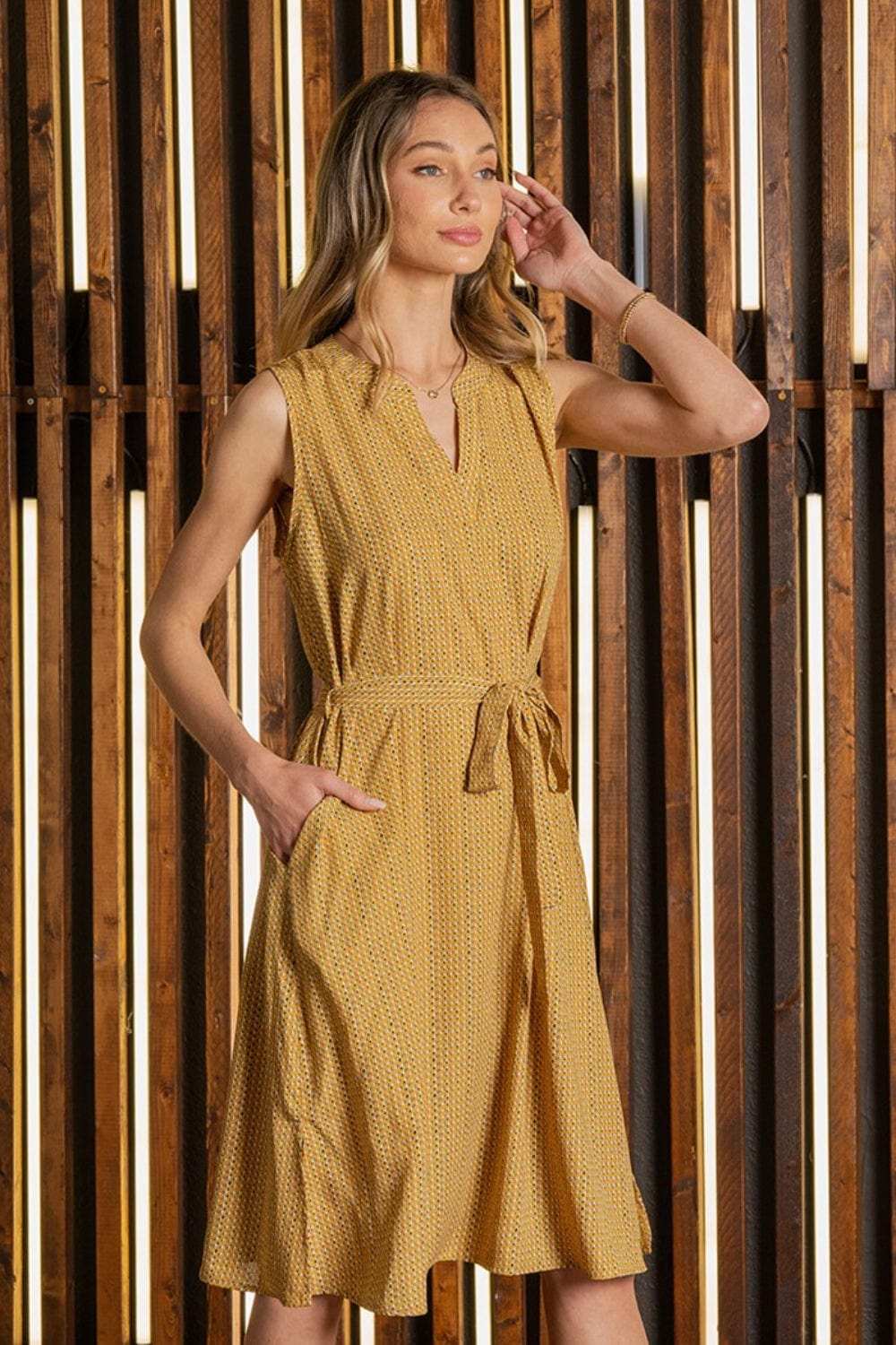 Sew In Love Full Size Printed Sleeveless Dress with Side Pockets - Trendsi - Flyclothing LLC