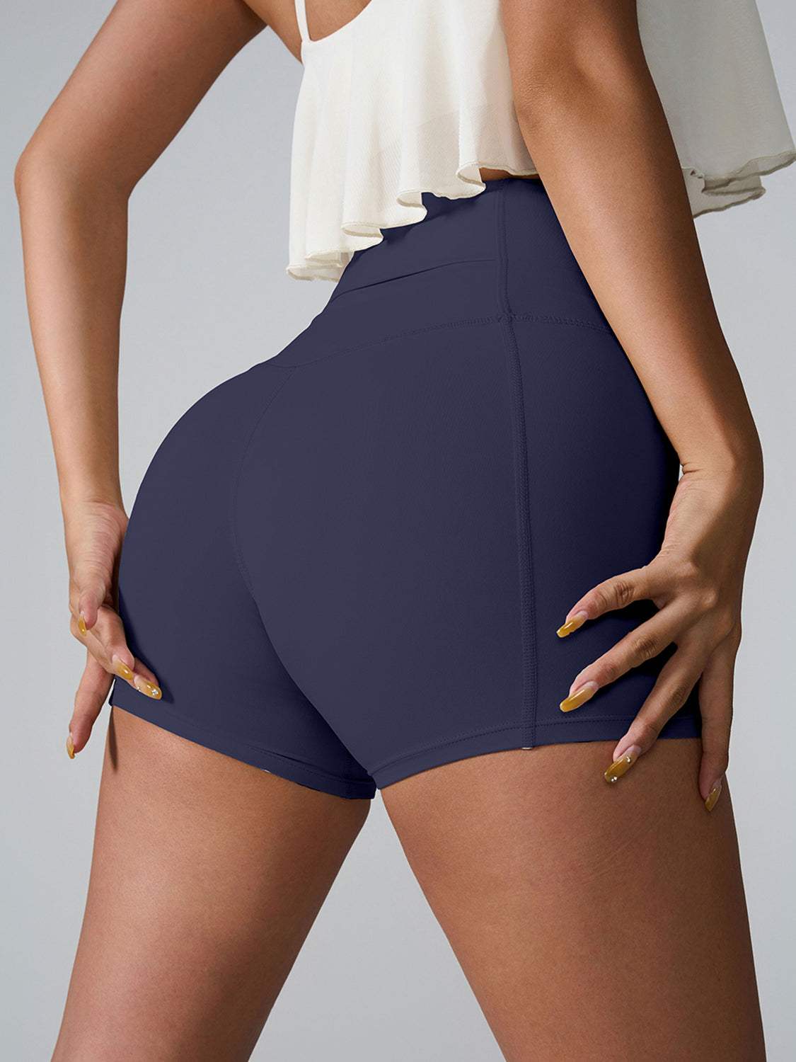 High Waist Active Shorts - Trendsi - Flyclothing LLC