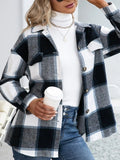 Plaid Button Up Long Sleeve Shacket - Trendsi