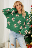 Reindeer Round Neck Drop Shoulder Sweater - Trendsi - Flyclothing LLC