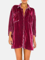 Collared Neck Button Down Long Sleeve Shirt - Trendsi - Flyclothing LLC