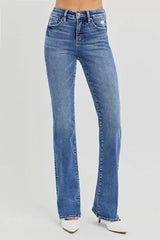 RISEN Full Size Tummy Control High Rise Straight Jeans Plus Size - Trendsi - Flyclothing LLC